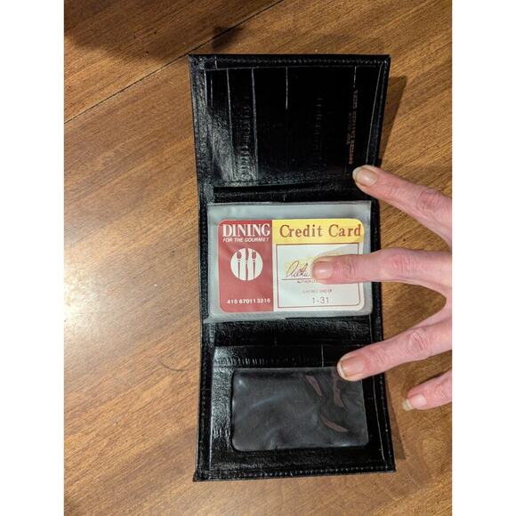 Bifold Wallet Rolf's Black Leather New Old Stock - Picture 2 of 6